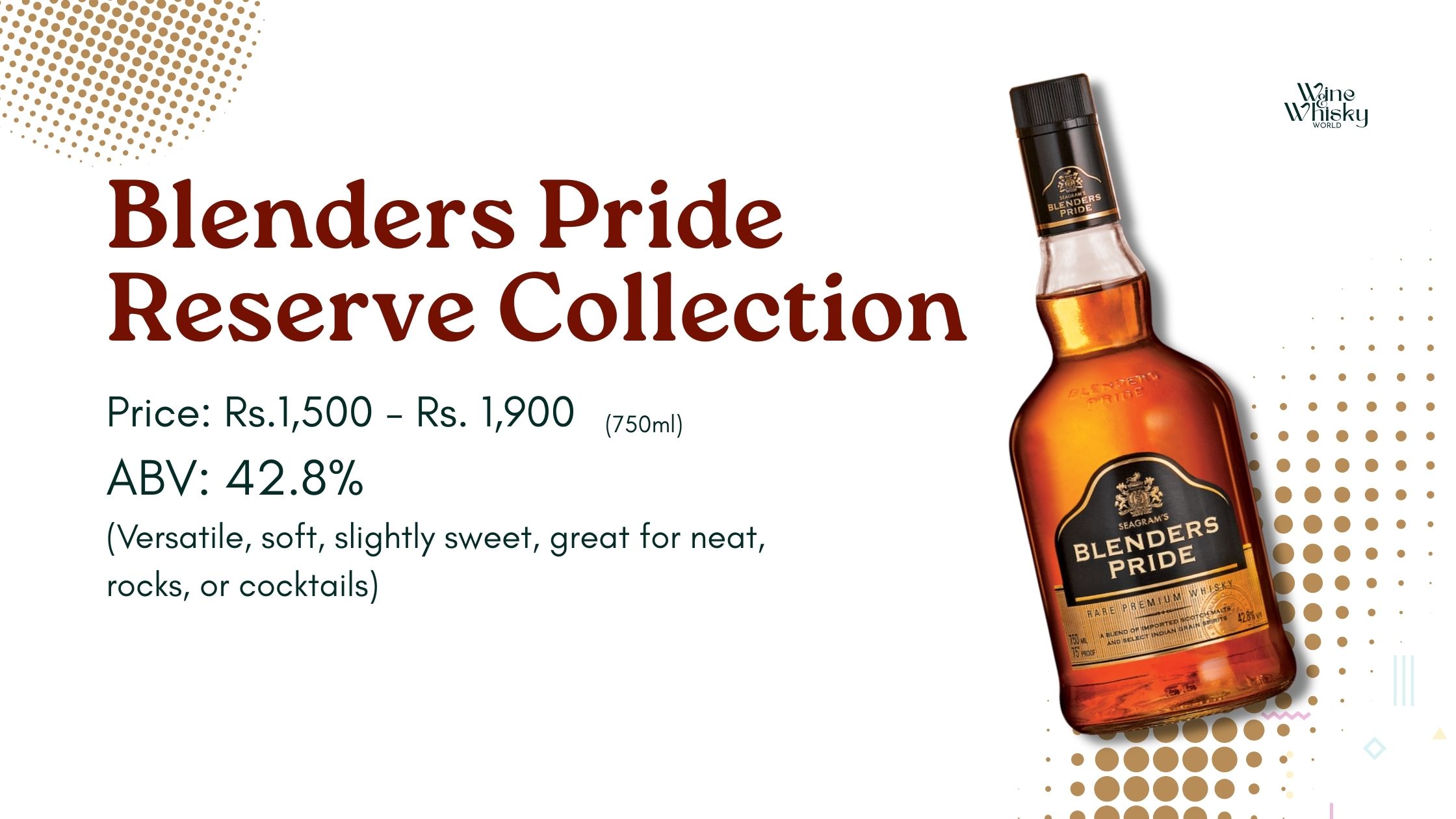Blenders Pride Reserve Collection - best whisky under 2000